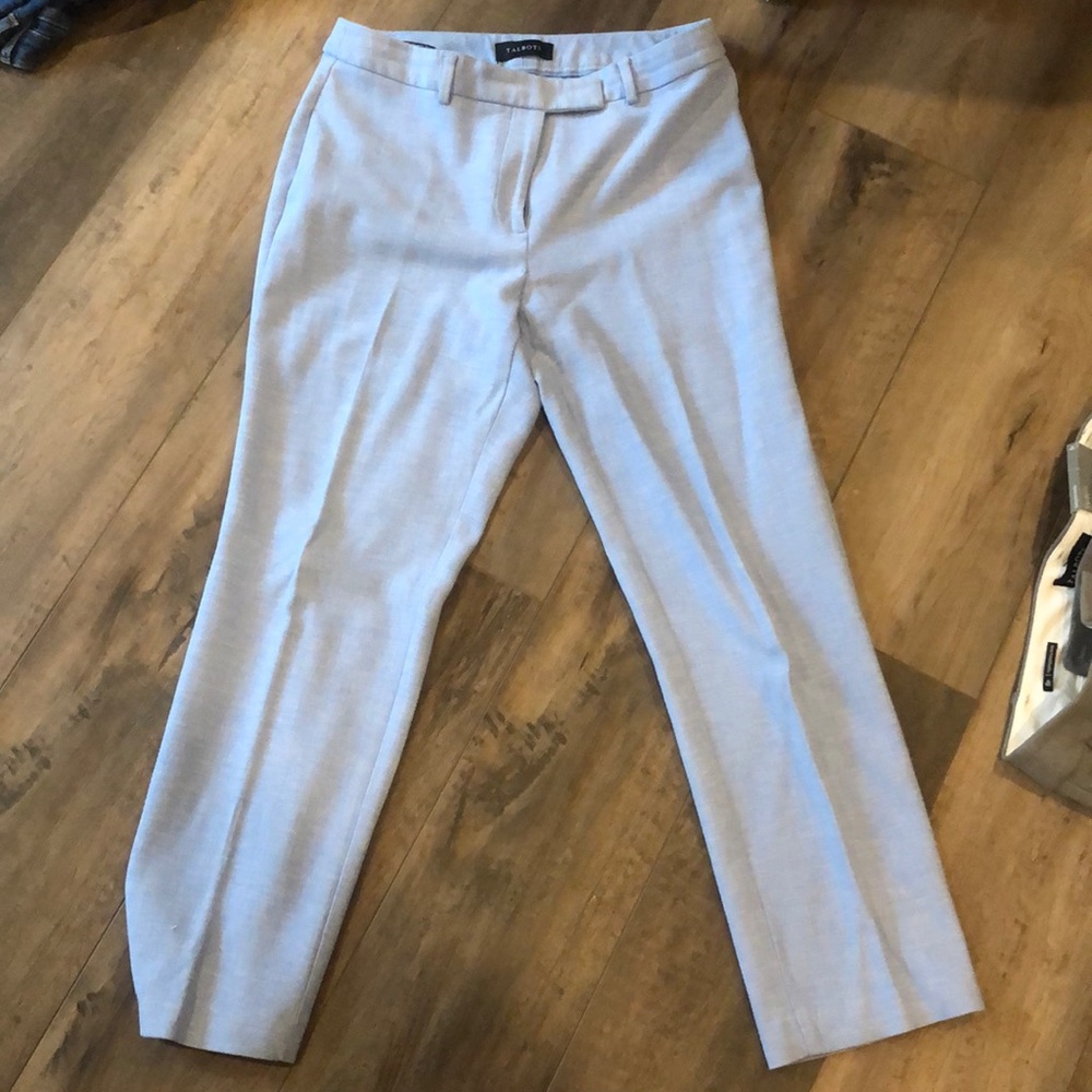 talbots high waisted straight pant, 8P, light blue